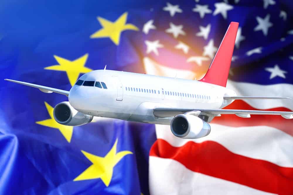 Air travel between US and Europe up 863% in March 2022