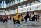 Moscow Domodedovo Airport hosts its first open yoga session