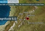Colombia struck by 6.0 earthquake