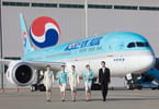 Korean Air landen um Budapest Fluchhafen