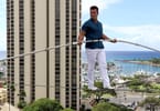 Daredevil completes heart-stopping high-wire walk across Ala Moana Hotel towers