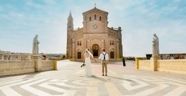 Malta Wedding at Ta Pinu Basilica, Gozo - image courtesy of Malta Tourism Authority