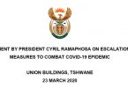 Transcript South Africa Lock Down: Official Statement by President Cyril Ramphosa