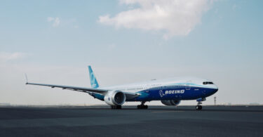 Boeing 777X arrives in Dubai for 2021 Dubai Airshow.