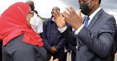 President Samia welcoming President Hichilema image courtesy of A.Tairo | eTurboNews | eTN