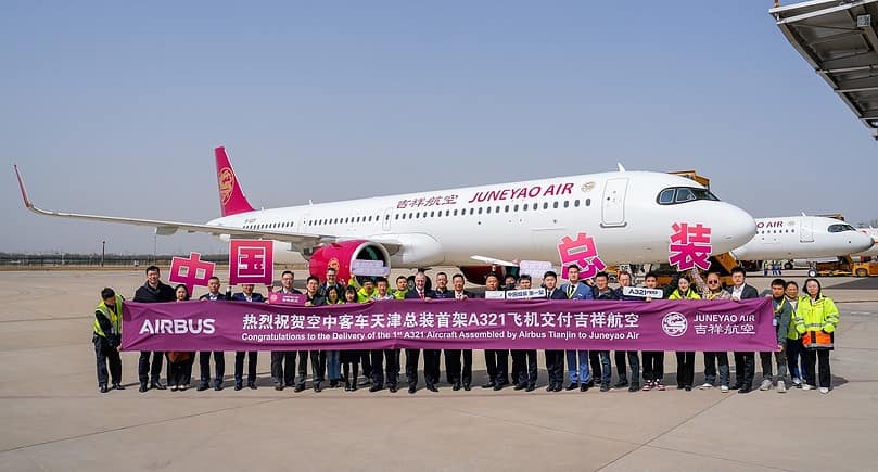 First Airbus A321neo Built in China Delivered to Juneyao Air